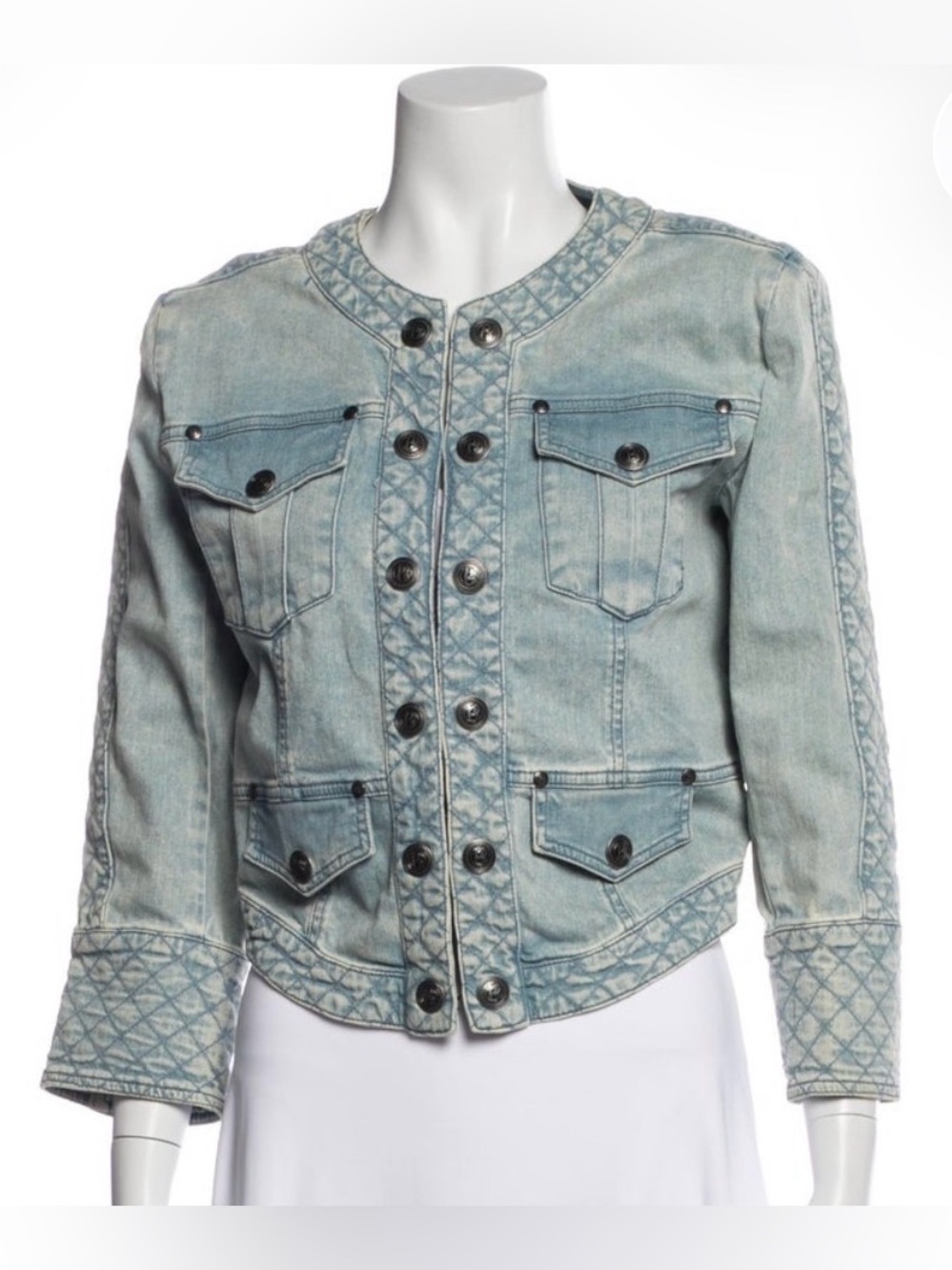 Pierre Balmain Cropped Denim Jacket Size 38 Made in Italy